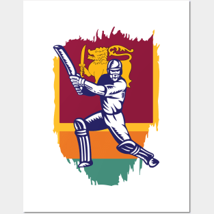 Sri Lanka Cricket Player Batsman Design Posters and Art